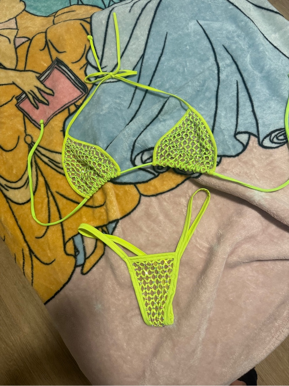 Neon Yellow Crochet Micro Bikini Set